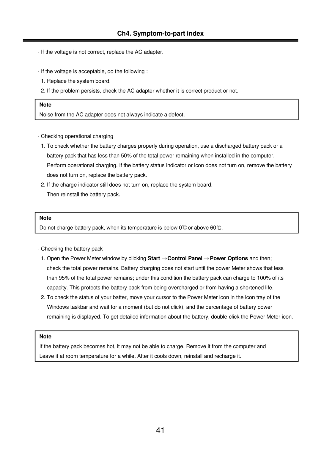 LG Electronics LM50 service manual Ch4. Symptom-to-part index 