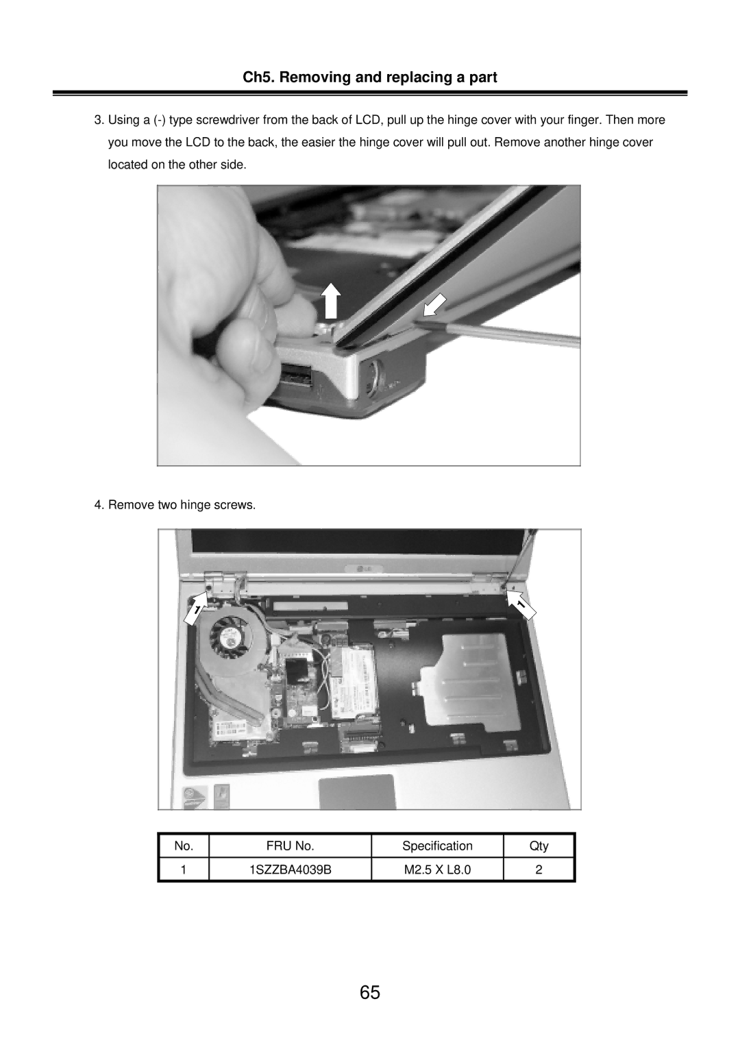 LG Electronics LM50 service manual Ch5. Removing and replacing a part 