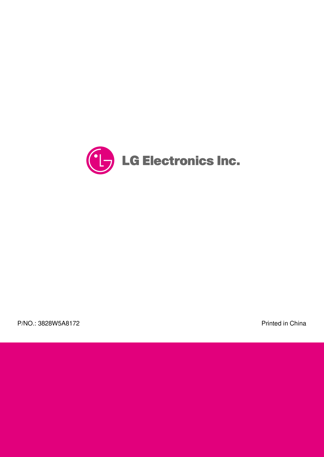 LG Electronics LMA840W manual No W5A8172 