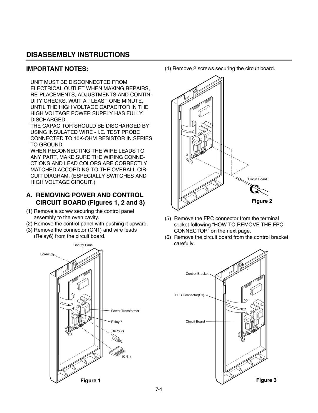 LG Electronics LMV1625W, LMV1625B service manual Disassembly Instructions, Important Notes 