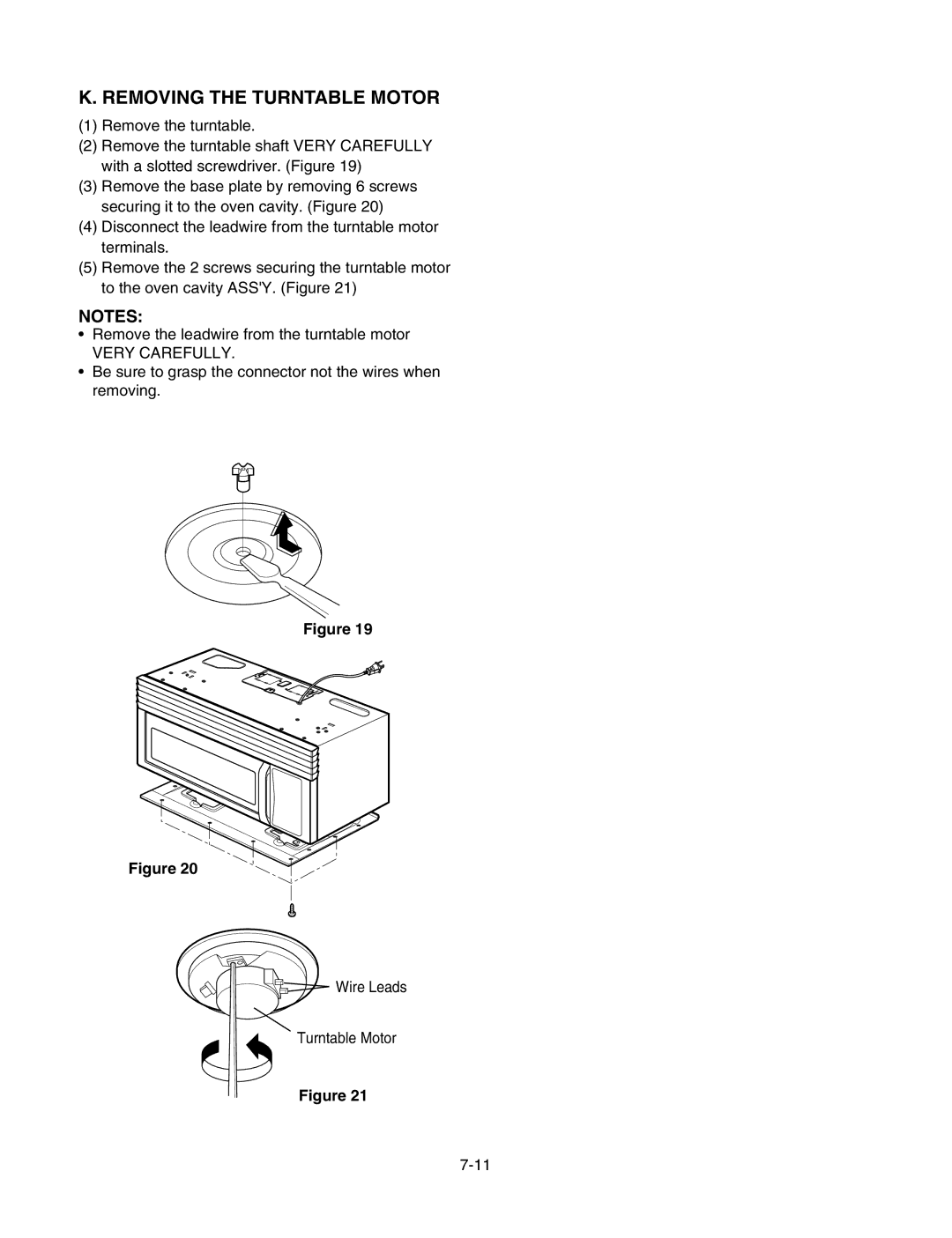 LG Electronics LMV1625B, LMV1625W service manual Removing the Turntable Motor 