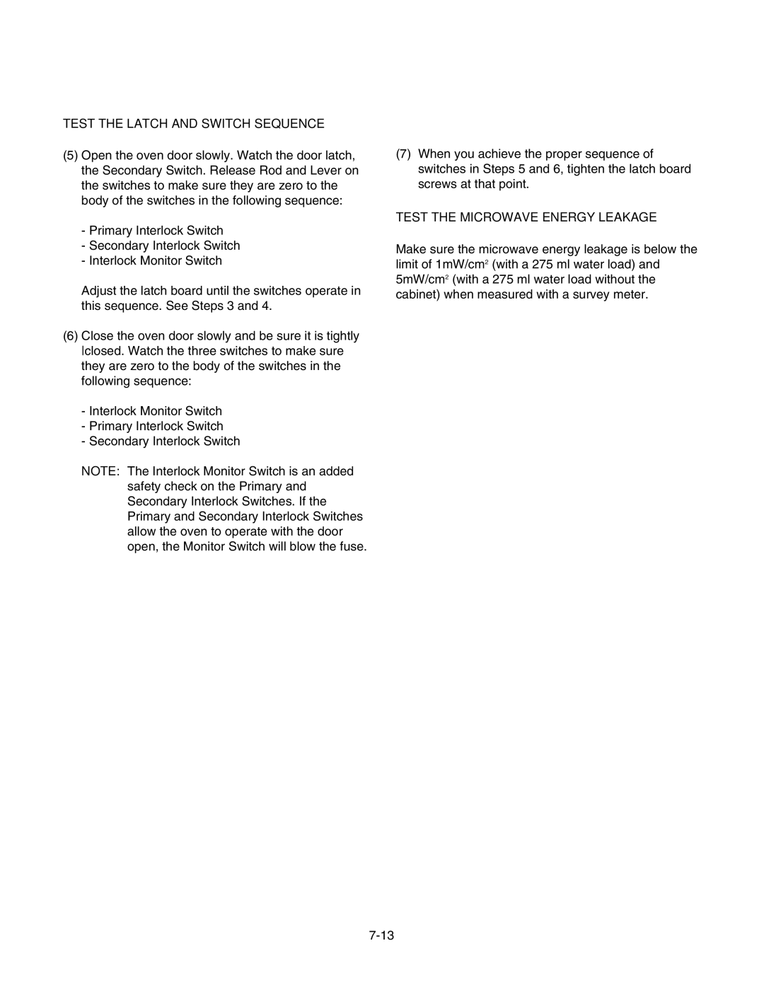 LG Electronics LMV1625B, LMV1625W service manual Test the Latch and Switch Sequence 