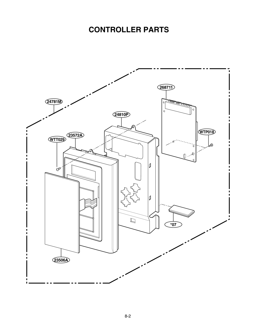 LG Electronics LMV1625W, LMV1625B service manual Controller Parts 