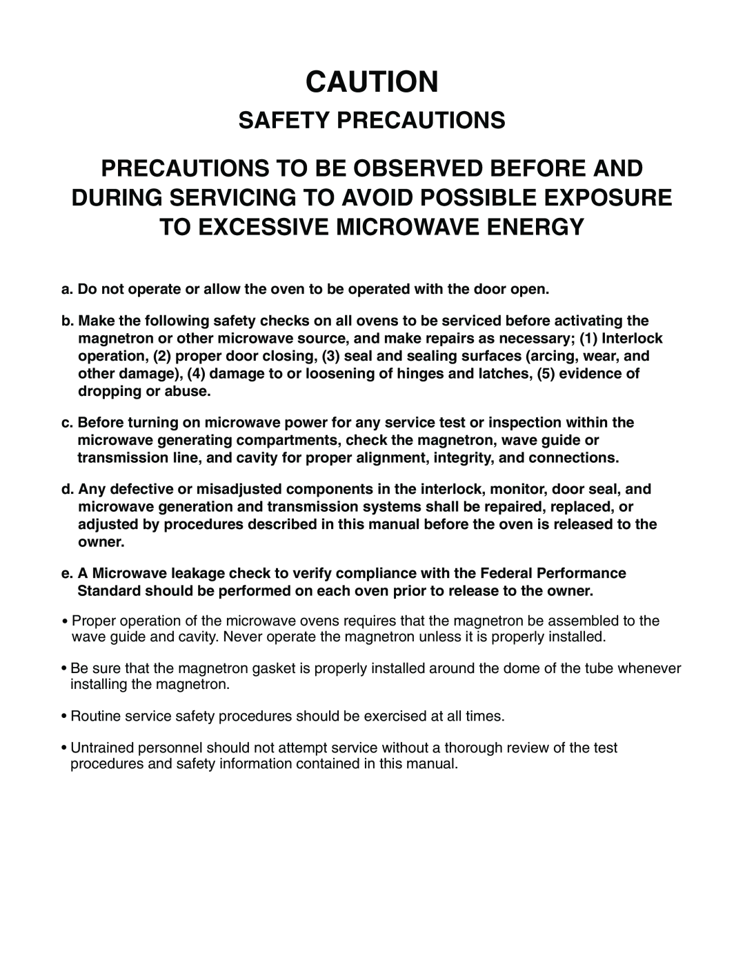 LG Electronics LMV1625B, LMV1625W Safety Precautions Precautions To Be Observed Before And, To Excessive Microwave Energy 