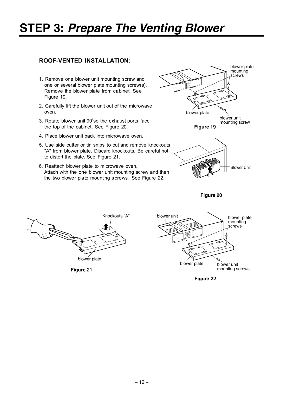 LG Electronics LMV1630WW, LMV1630BB installation instructions ROOF-VENTED Installation 