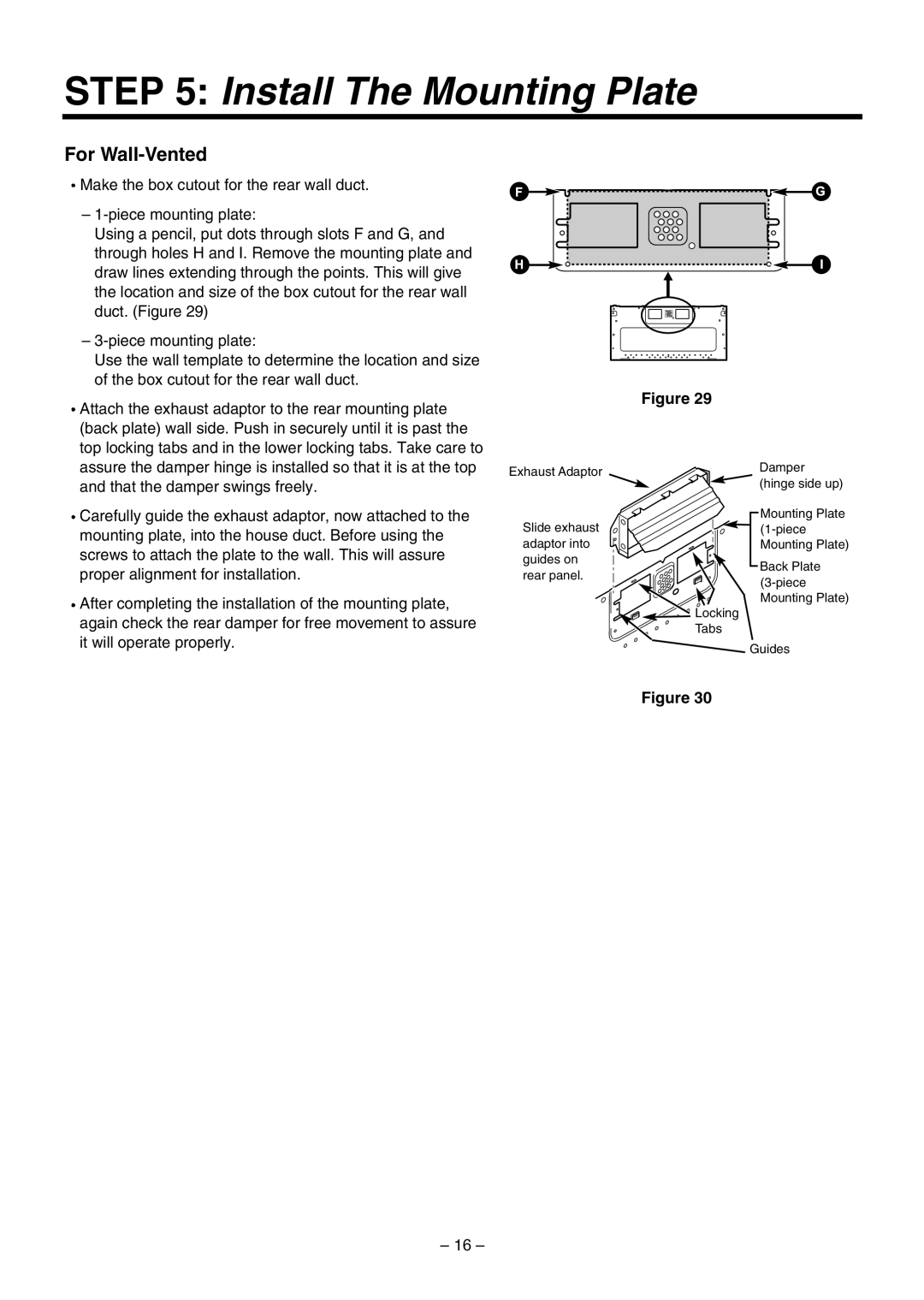 LG Electronics LMV1630WW, LMV1630BB installation instructions For Wall-Vented 