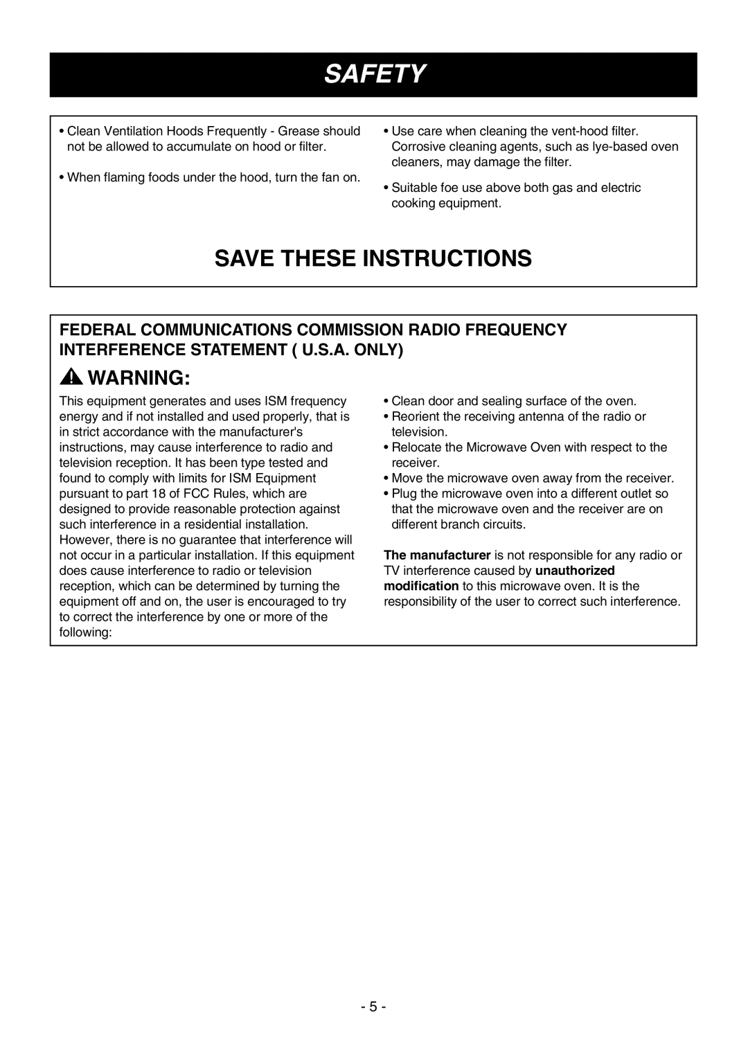 LG Electronics LMV1645SW, LMV1645ST, LMV1645SBQ owner manual Safety 