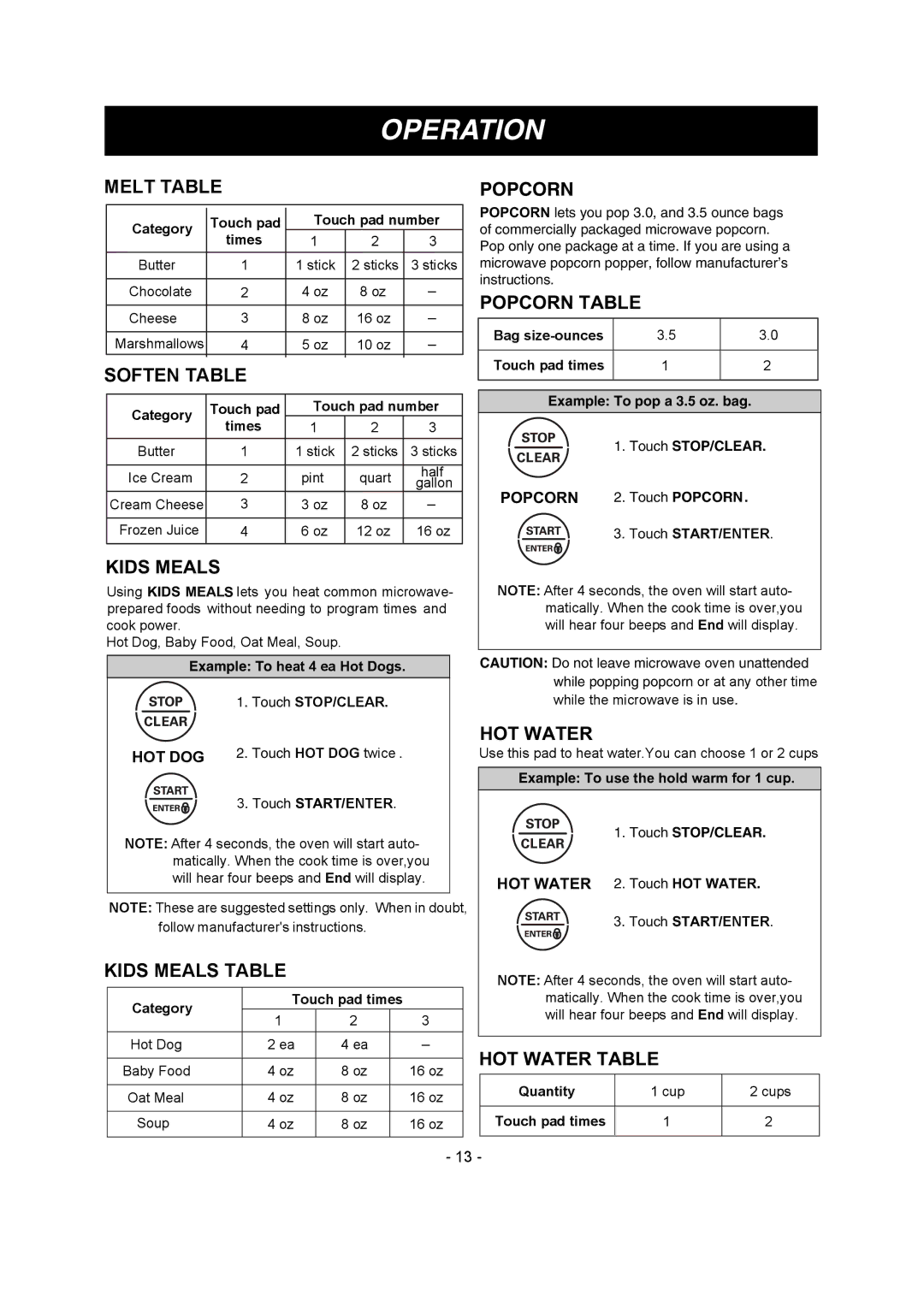 LG Electronics LMV1680DB, LMV1680DW owner manual Popcorn 