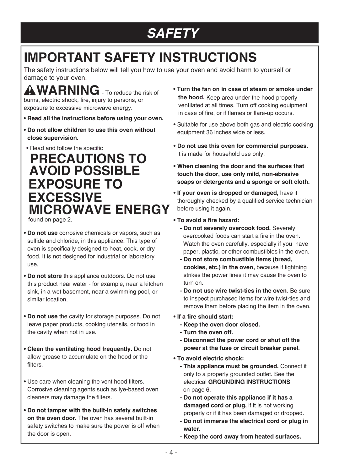 LG Electronics LMV1683ST manual Safety 