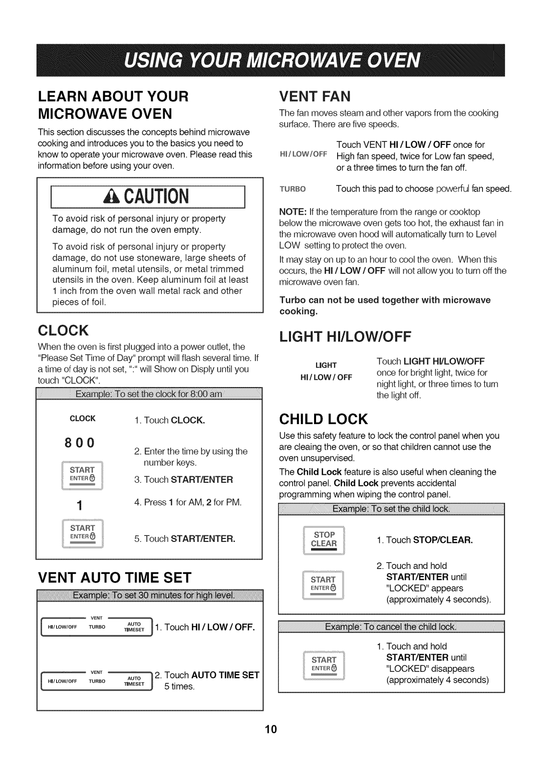 LG Electronics LMV1813SB, LMV1813ST, LMV1813SW owner manual Learn about Your Microwave Oven, Vent Auto, Set 