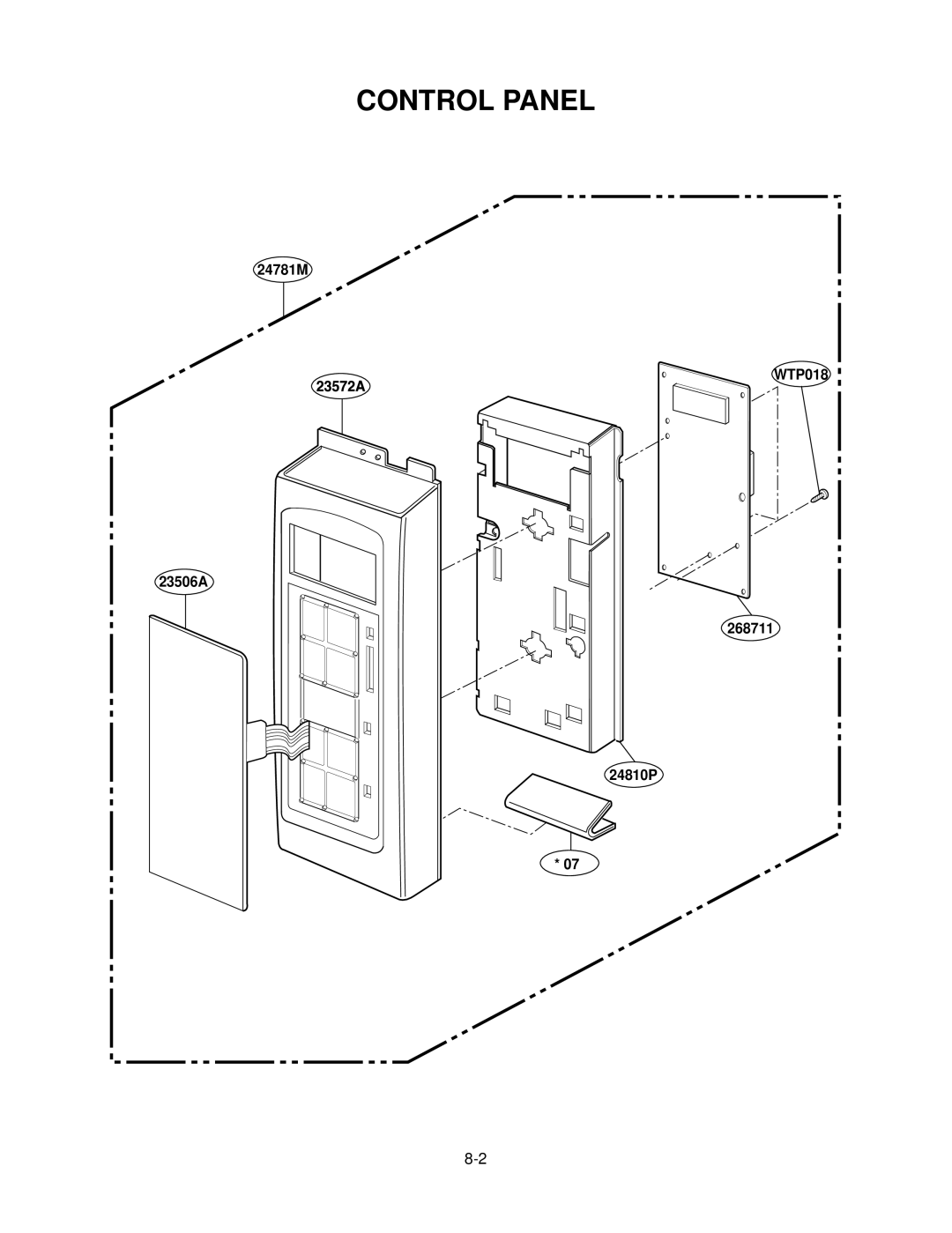 LG Electronics MV1825SW, LMV1825SBQ service manual Control Panel 