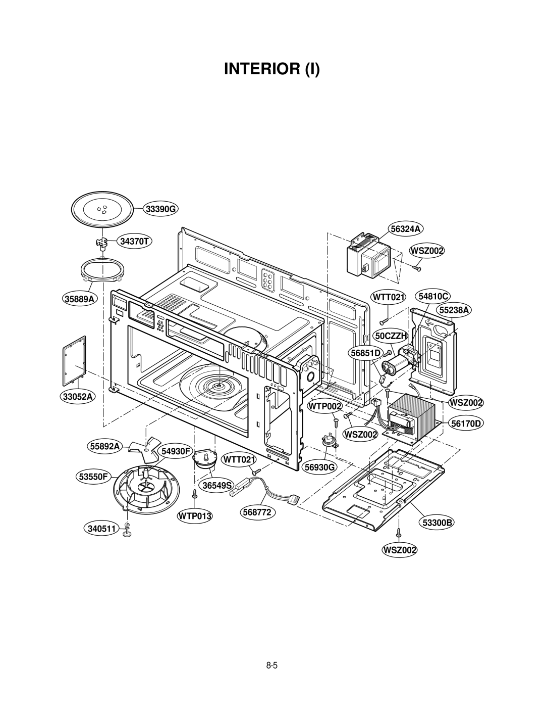 LG Electronics MV1825SW, LMV1825SBQ service manual Interior 