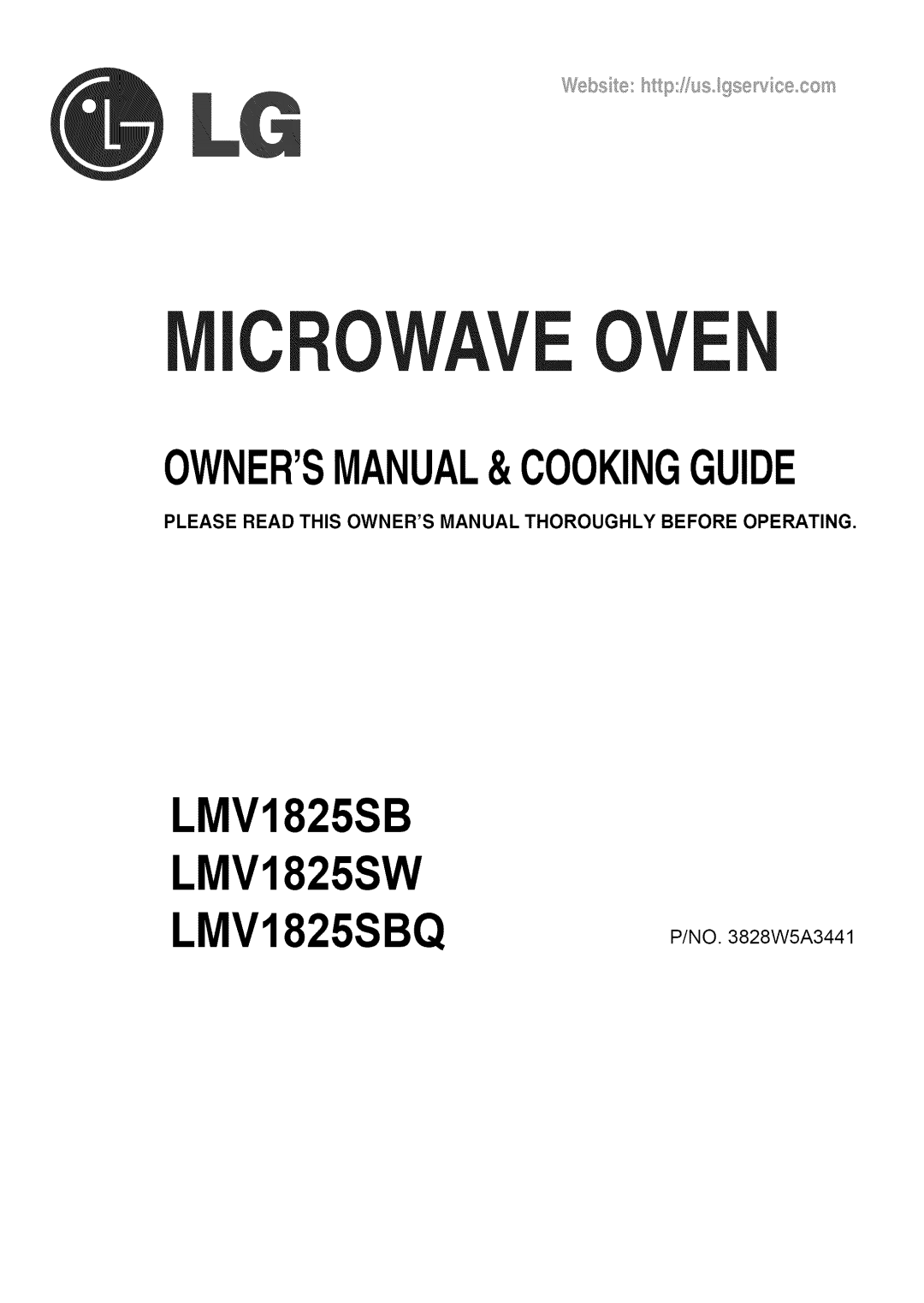 LG Electronics LMV1825SW owner manual Microwaveoven 