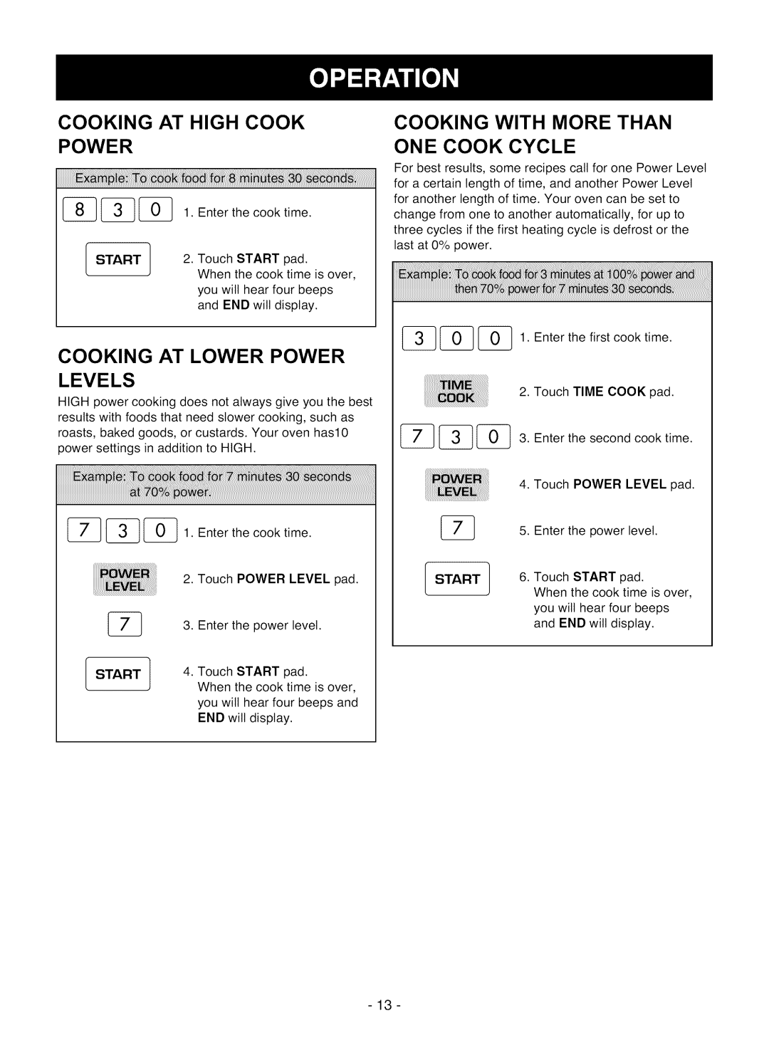 LG Electronics LMV1825SW Cooking AT High Cook Power, Cooking AT Lower Power Levels, Cooking with More than ONE Cook Cycle 