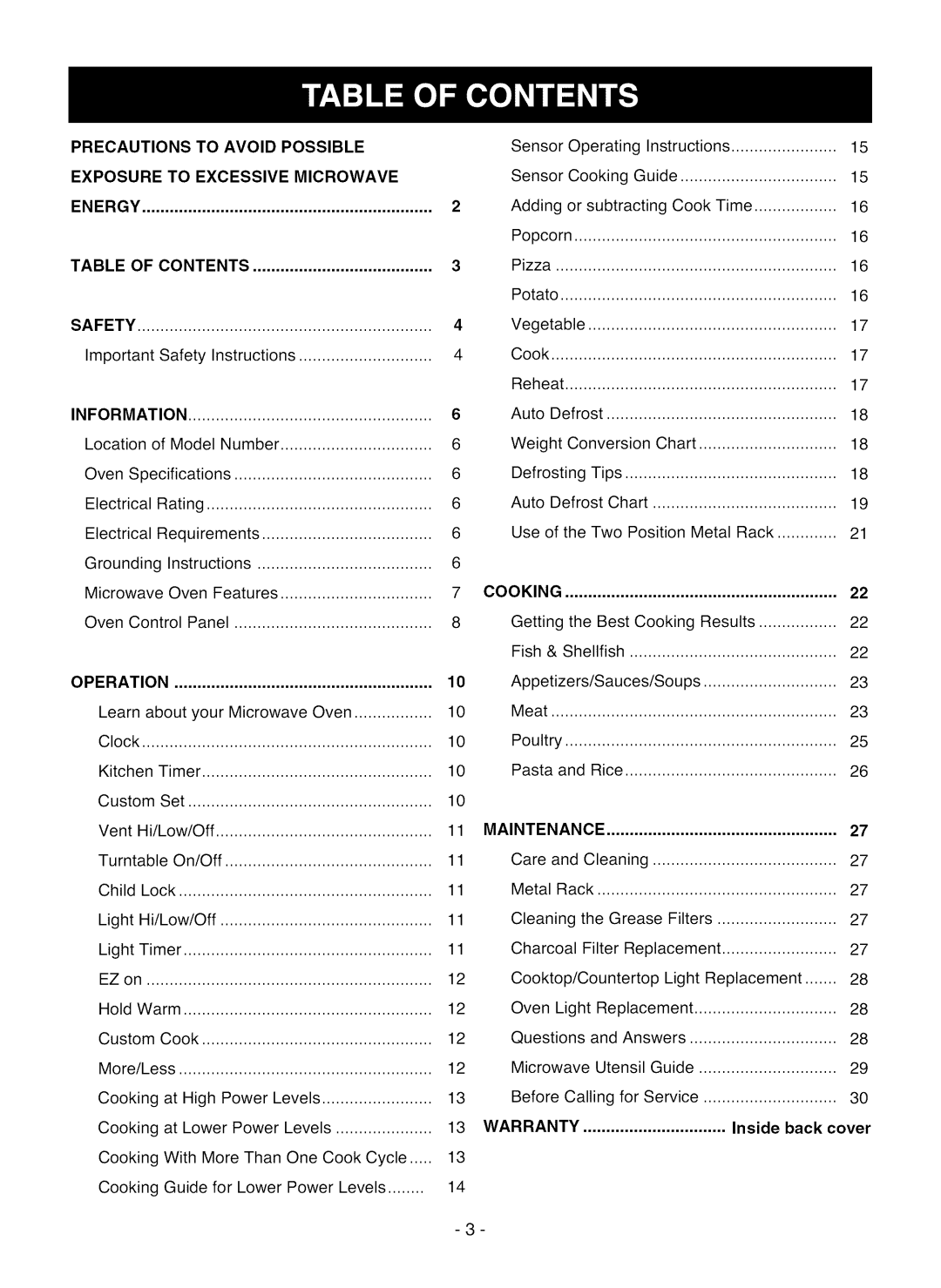 LG Electronics LMV1825SW owner manual Precautions to Avoid Possible, Exposure to Excessive Microwave, Warranty 