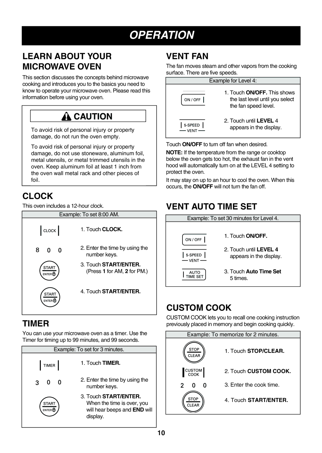 LG Electronics LMV2053SW, LMV2053SB, LMV2053ST owner manual Operation 