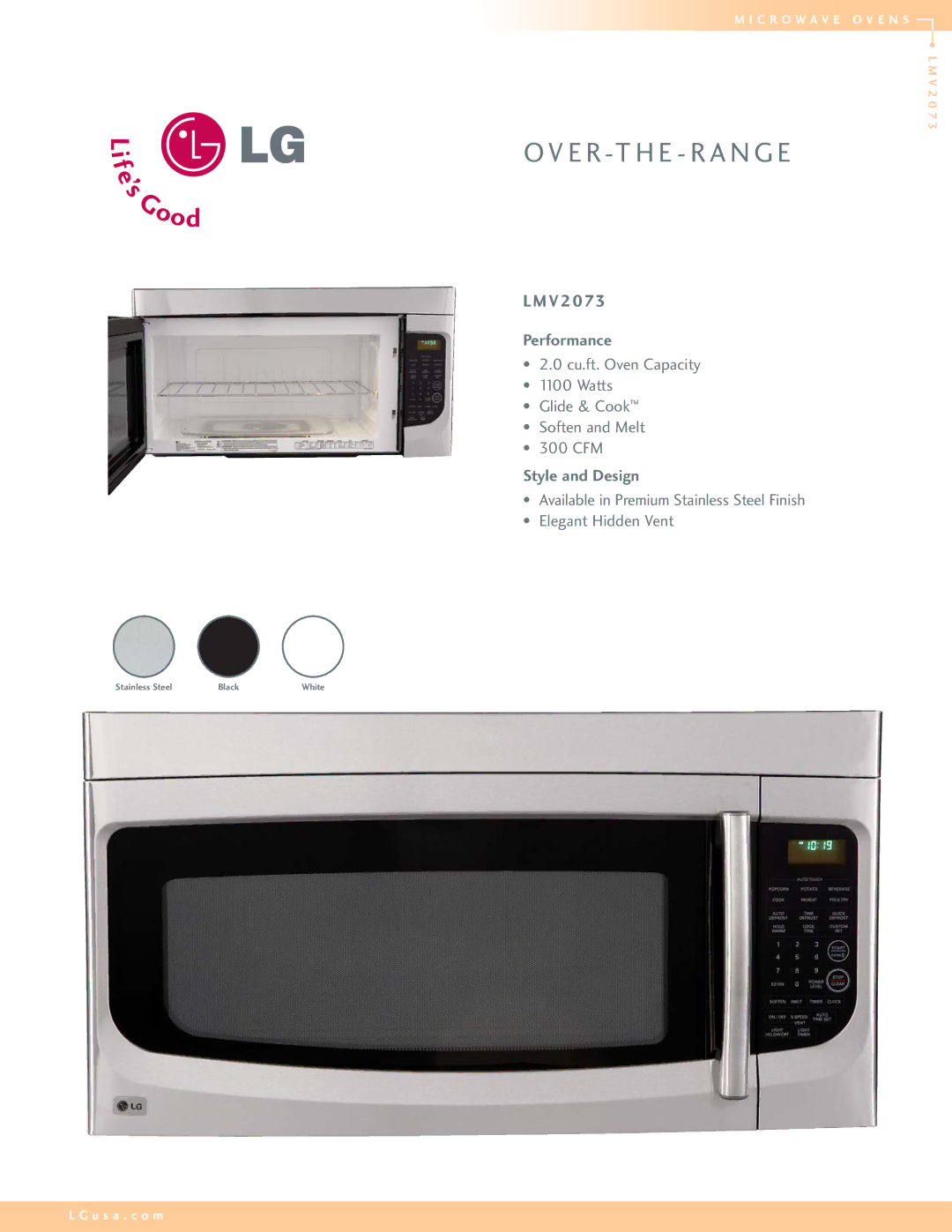 LG Electronics LMV2073 manual E R -T H E R a N G E 