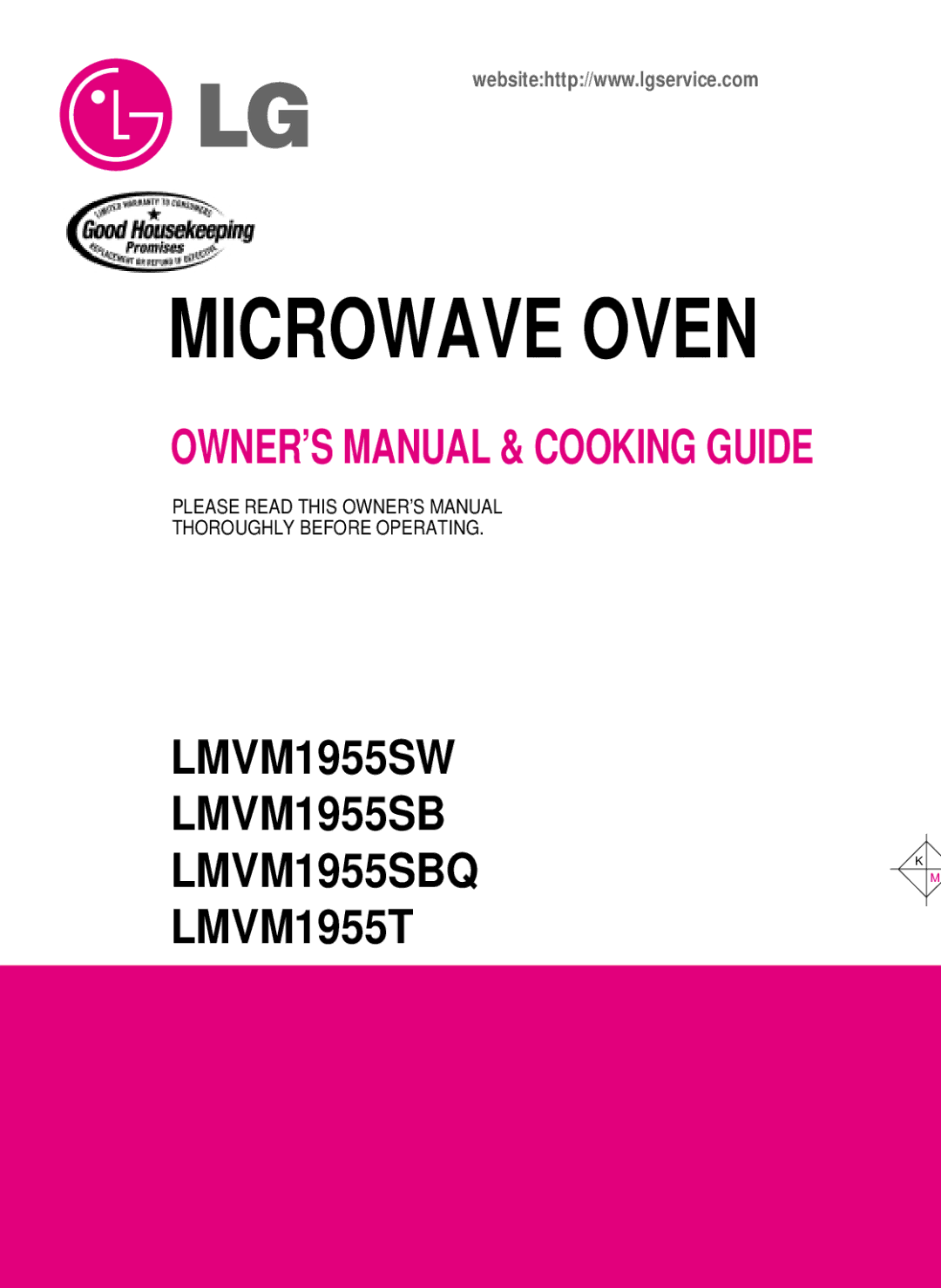 LG Electronics LMVM1955T, LMVM1955SBQ, LMVM1955SW owner manual Microwave Oven 