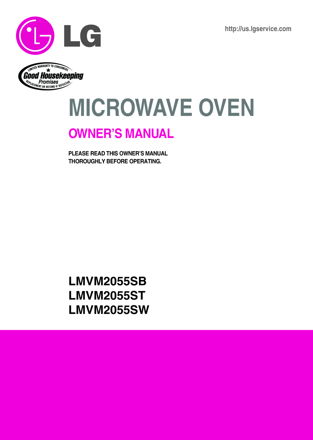 LG Electronics LMVM2055SB owner manual Microwave Oven 