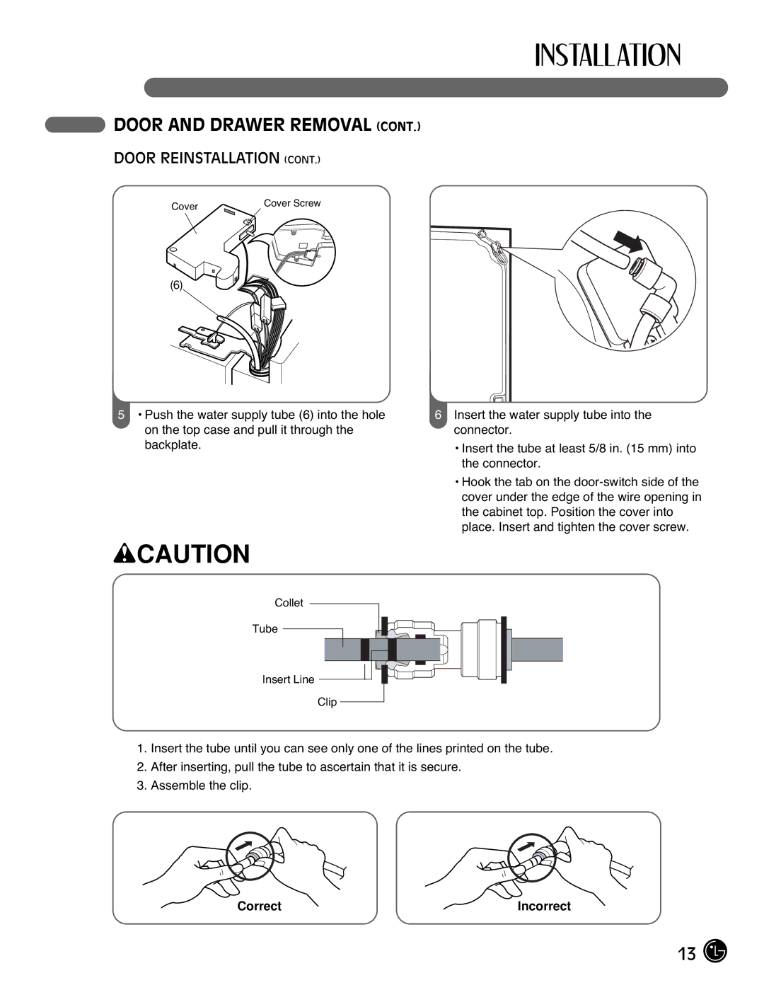 LG Electronics LMX2525971, LMX25981**, LMX21981**, LMX21971 manual Correct Incorrect 