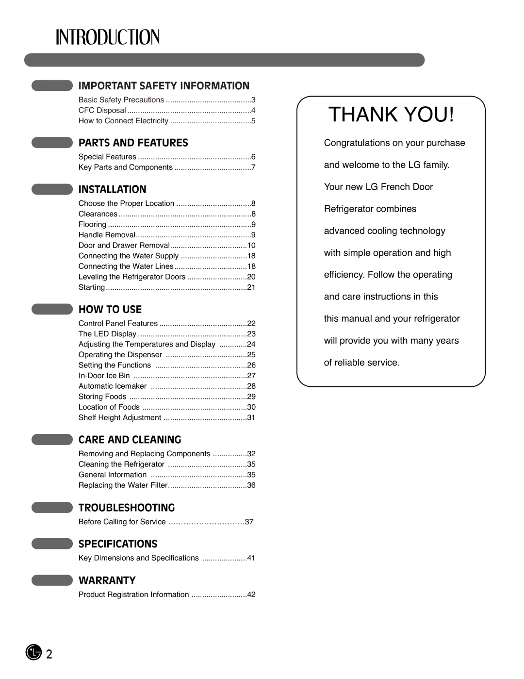 LG Electronics LMX21981**, LMX25981**, LMX2525971, LMX21971 manual Thank YOU 