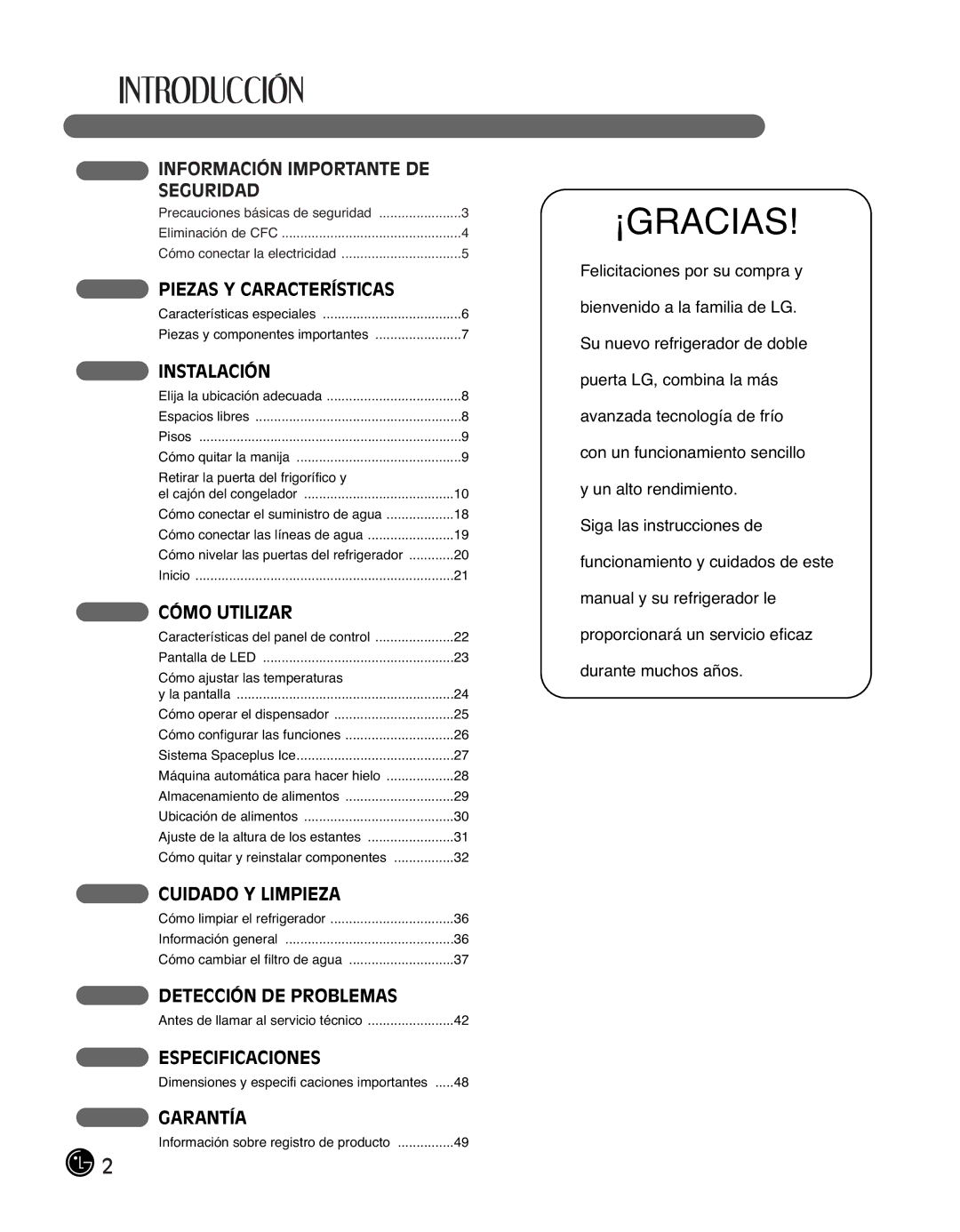 LG Electronics LMX25988ST owner manual ¡Gracias 