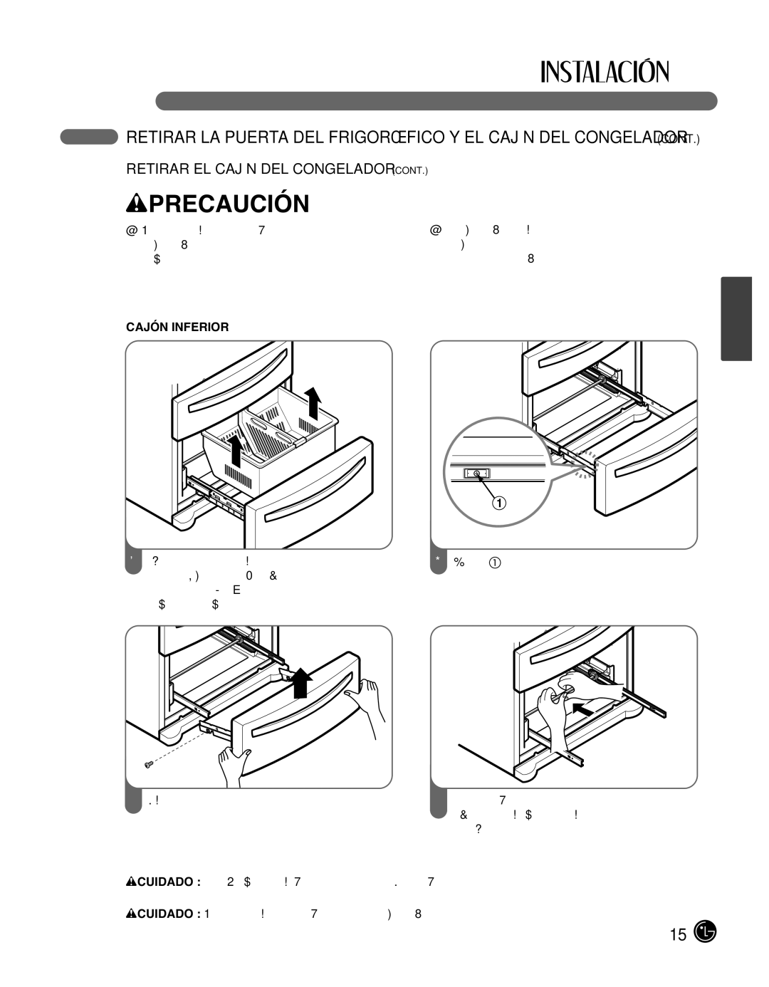 LG Electronics LMX25988ST owner manual Cajón Inferior 