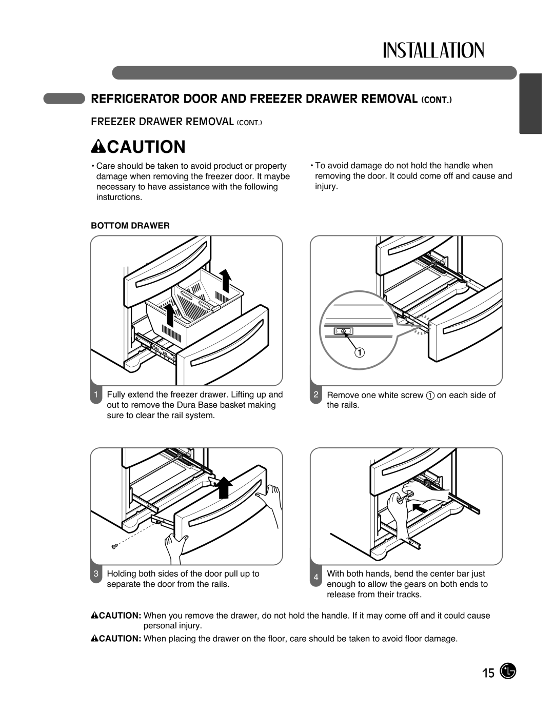 LG Electronics LMX25988ST owner manual Bottom Drawer 