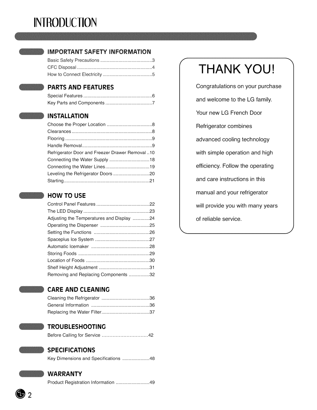 LG Electronics LMX28988 manual Thank YOU 