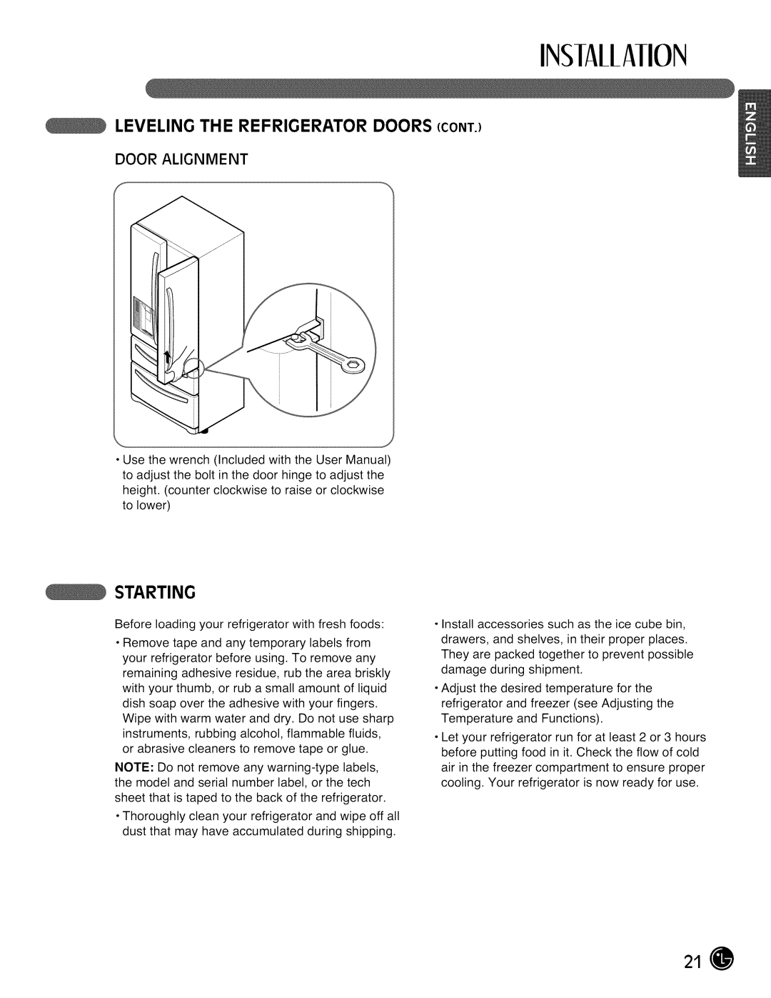 LG Electronics LMX28988 manual Starting 