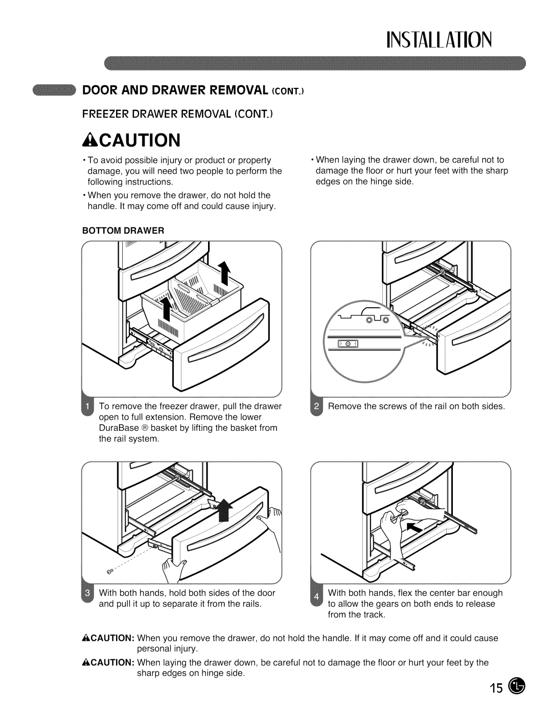 LG Electronics LMX28G83 manual Bottom Drawer 