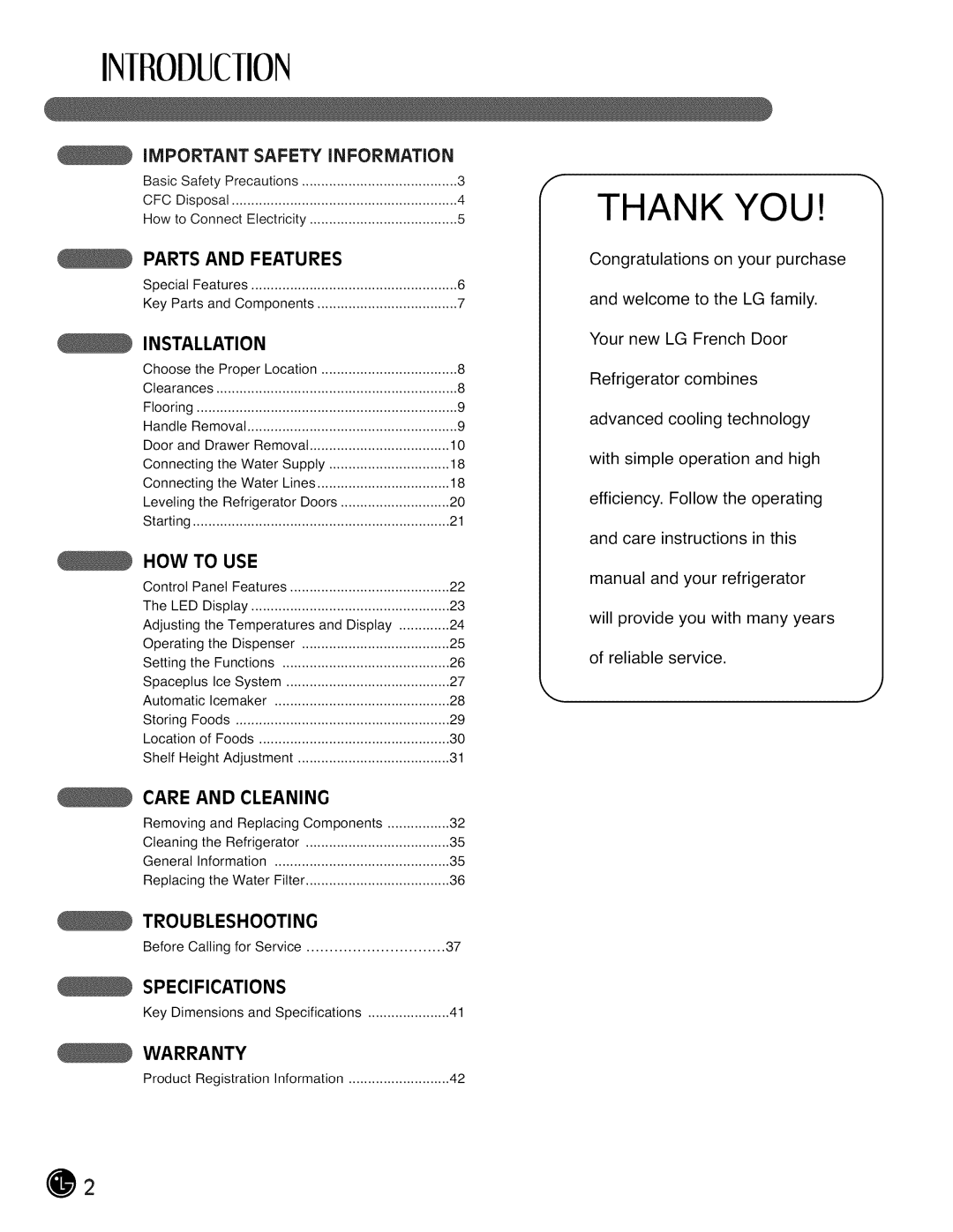 LG Electronics LMX28G83 manual Thank YOU 