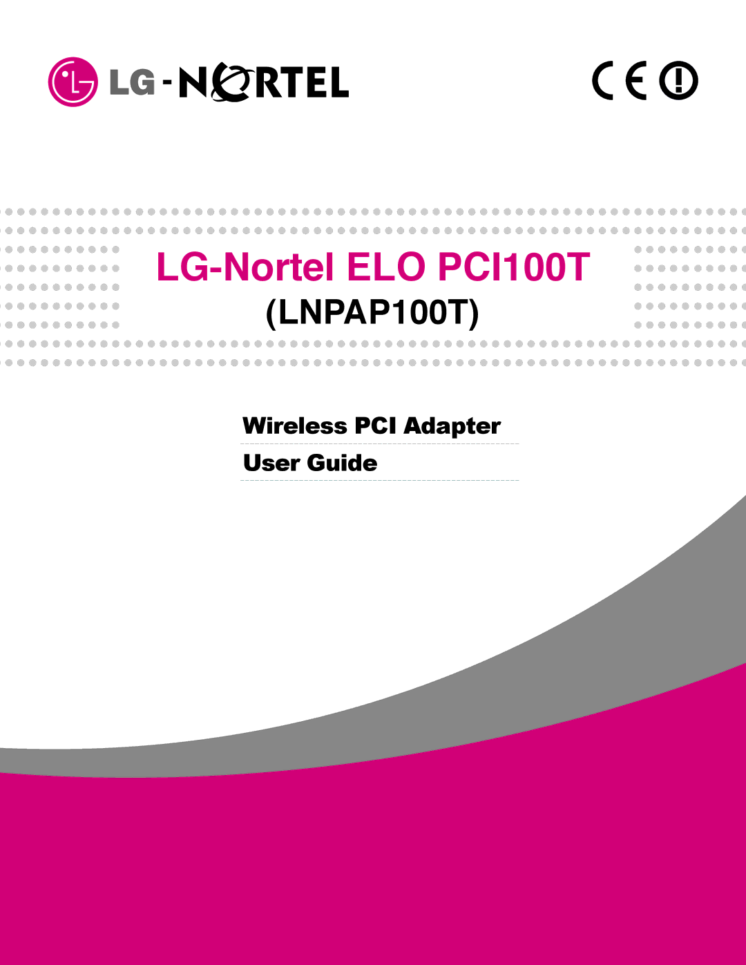 LG Electronics LNPAP100T manual LG-Nortel ELO PCI100T 