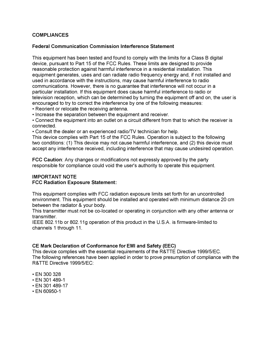 LG Electronics LNPAP100T manual Federal Communication Commission Interference Statement, FCC Radiation Exposure Statement 