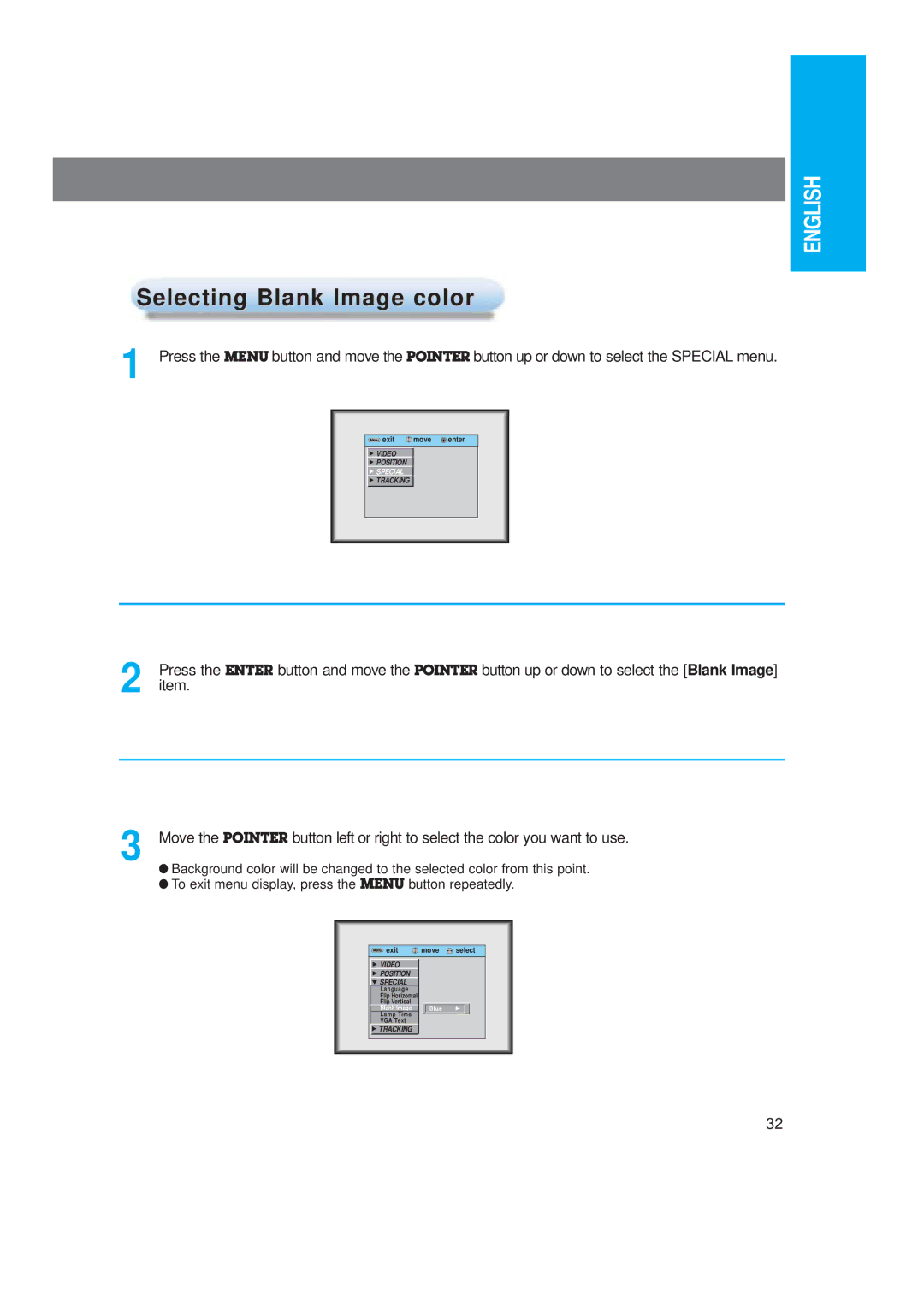 LG Electronics LP-XG2 owner manual Selecting Blank Image color 