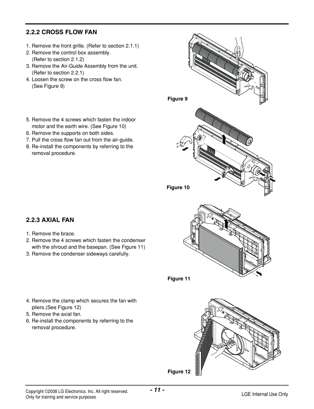 LG Electronics LP121CEM-Y8 manual Cross Flow Fan, Axial Fan 