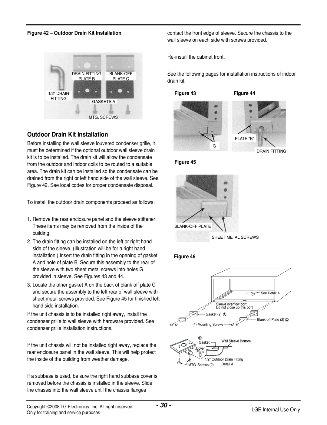 LG Electronics LP121CEM-Y8 manual Outdoor Drain Kit Installation 