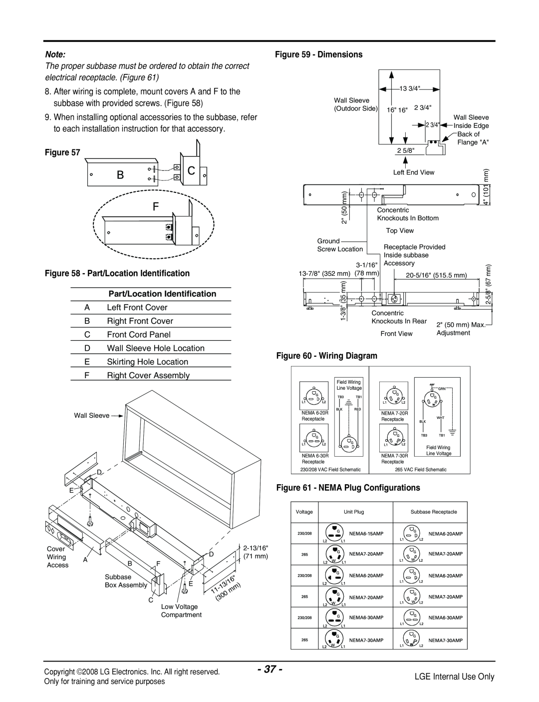LG Electronics LP121CEM-Y8 manual Dimensions, The proper subbase must be ordered to obtain the correct, Wiring Diagram 