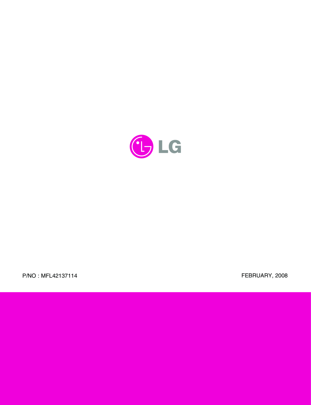 LG Electronics LP121CEM-Y8 manual P/NO MFL42137114, February 