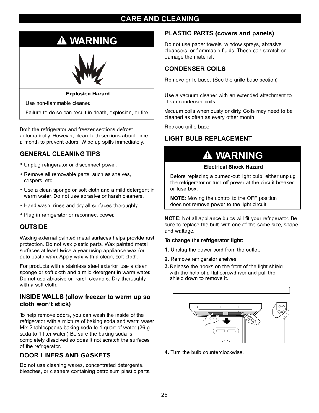 LG Electronics LBC2252, LRBC2051, LDC2272 owner manual Care and Cleaning 