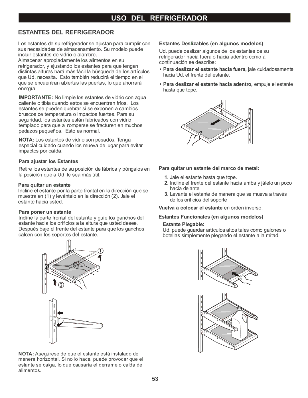 LG Electronics LBC2252, LRBC2051, LDC2272 owner manual Estantes DEL Refrigerador 