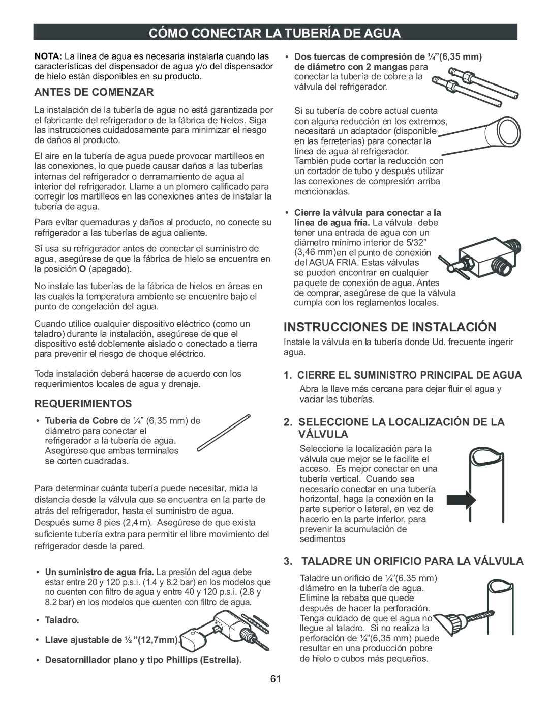 LG Electronics LDC2272, LRBC2051, LBC2252 owner manual Cómo Conectar LA Tubería DE Agua, Antes DE Comenzar 