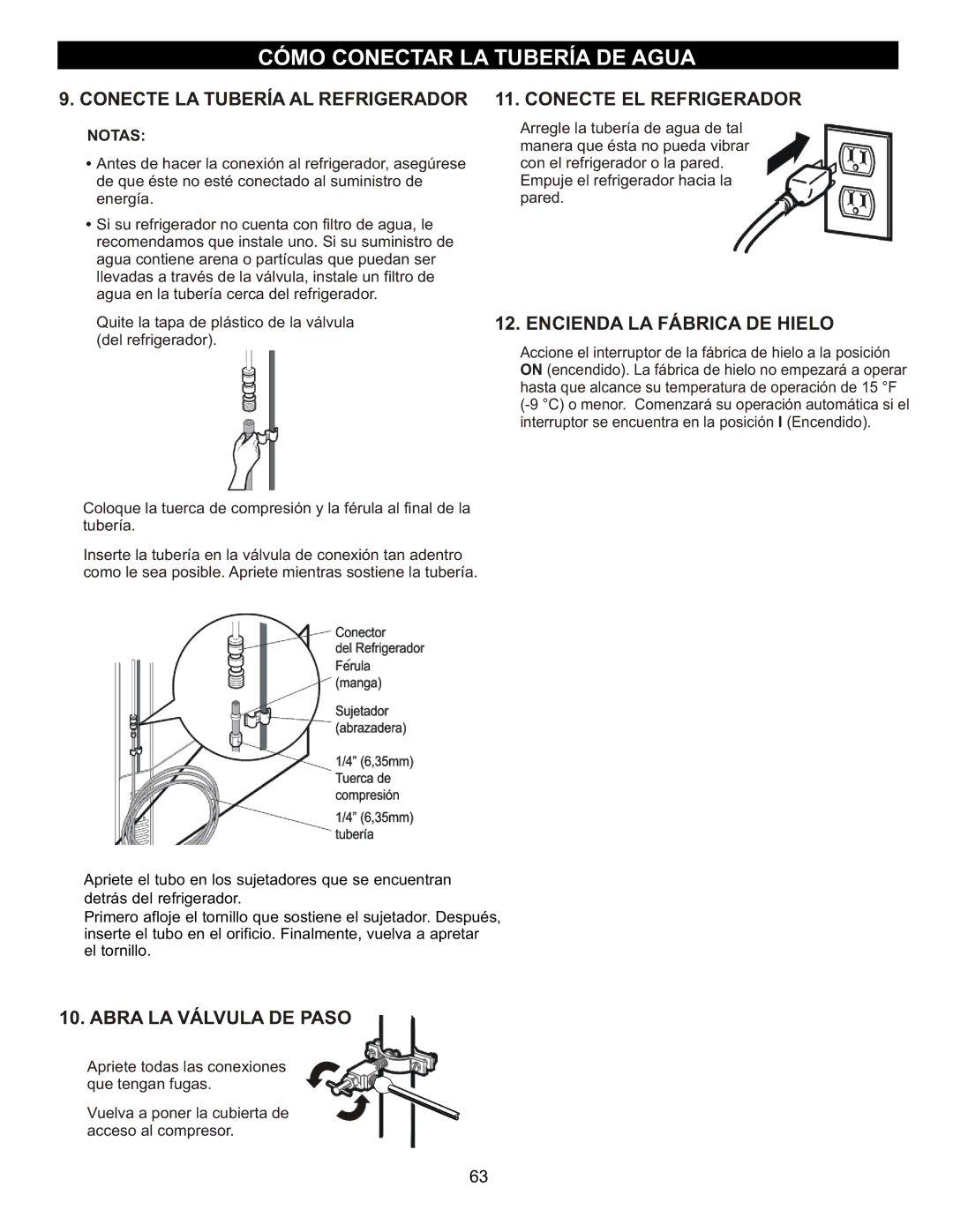 LG Electronics LRBC2051, LDC2272, LBC2252 owner manual Encienda LA Fábrica DE Hielo, Abra LA Válvula DE Paso 