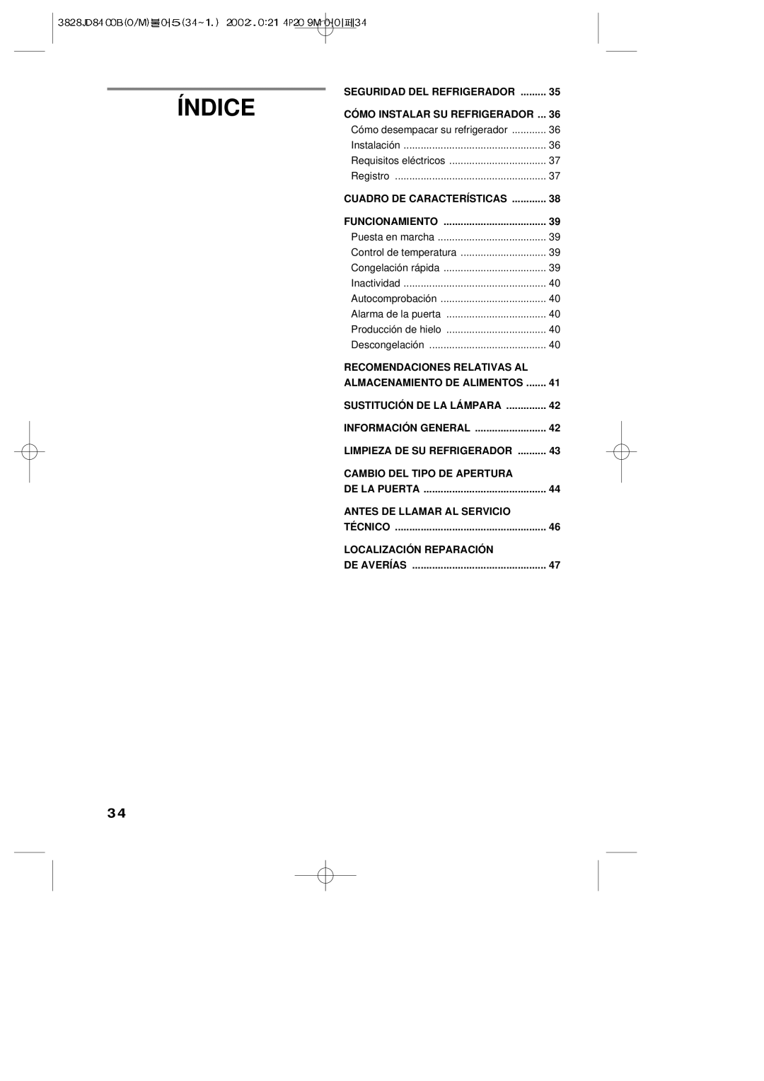 LG Electronics LRBP1031T manual Índice 