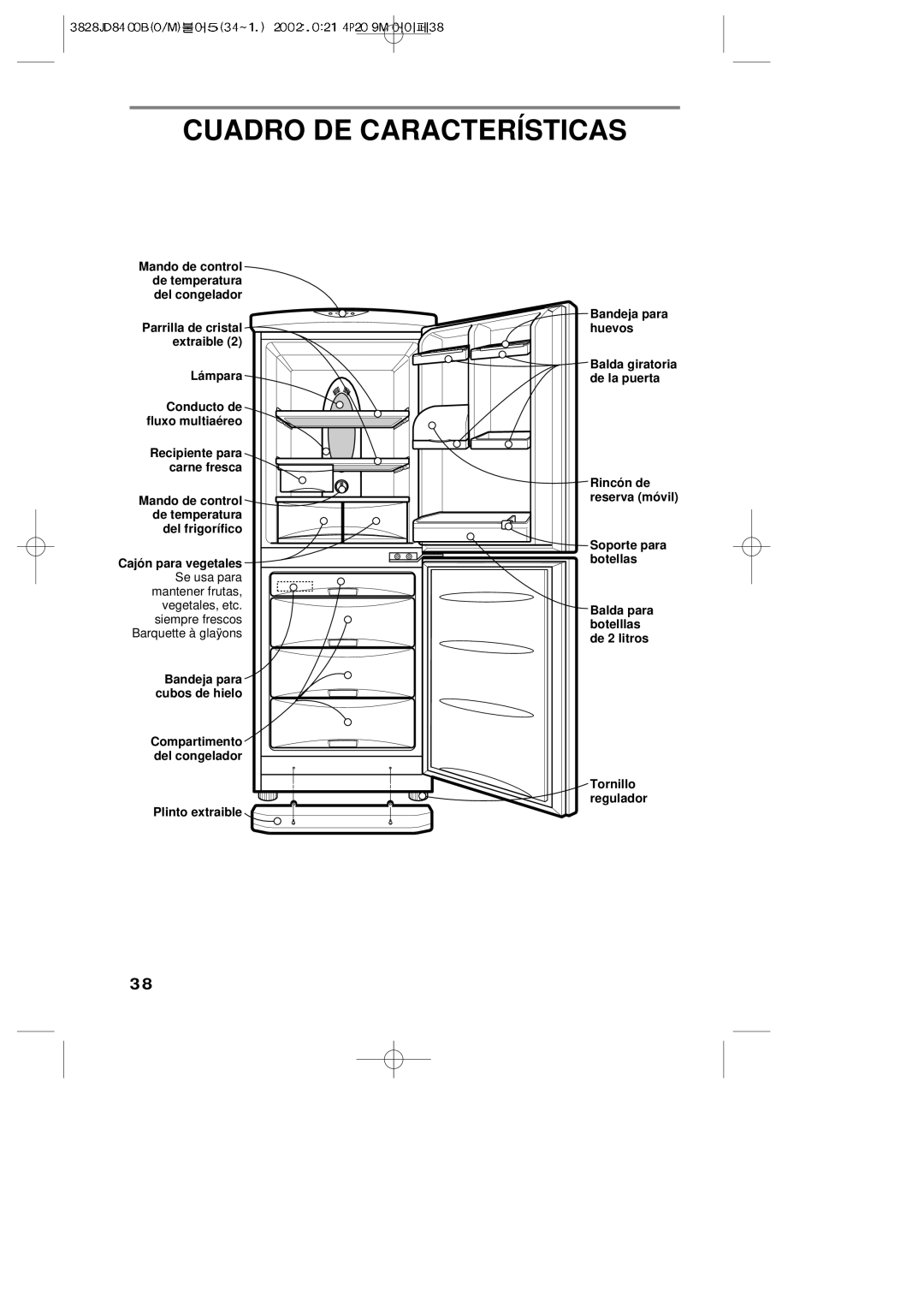 LG Electronics LRBP1031T manual Cuadro DE Características 