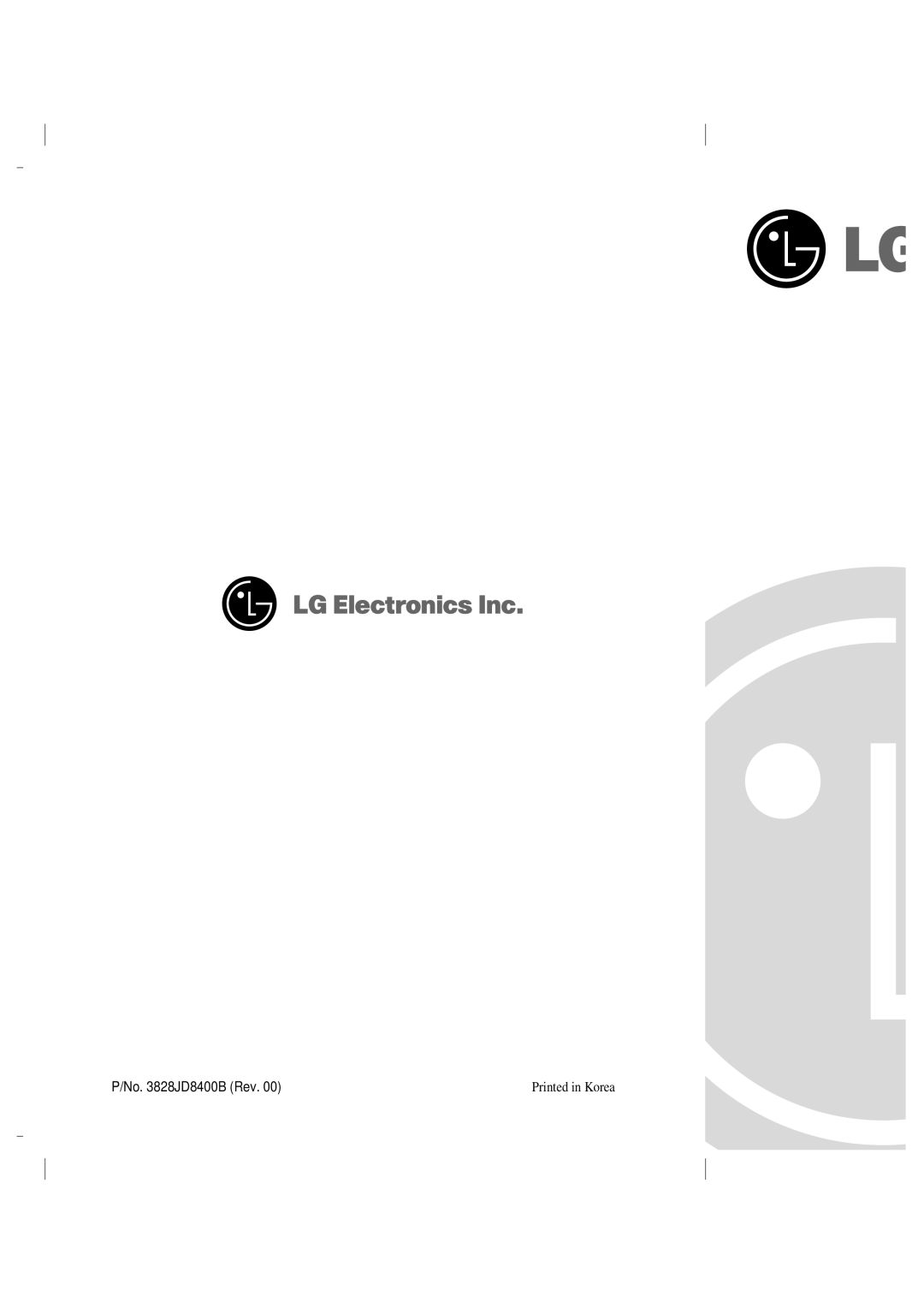 LG Electronics LRBP1031T manual No JD8400B Rev 