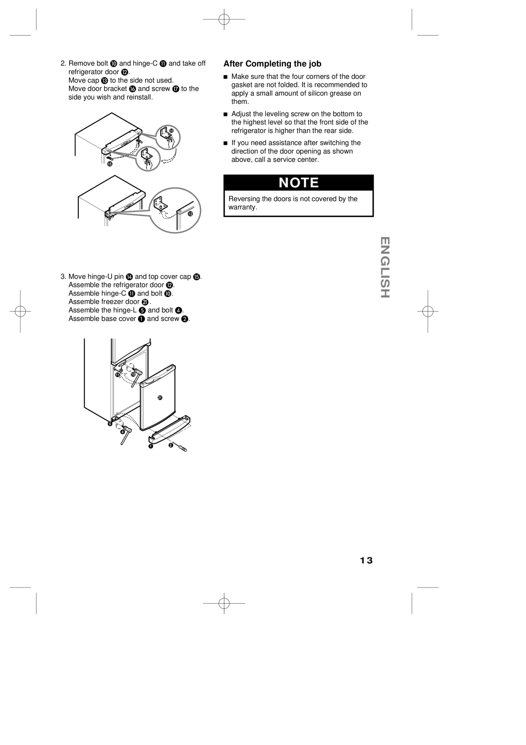 LG Electronics LRBP1031NI, LRBP1031W manual After Completing the job 