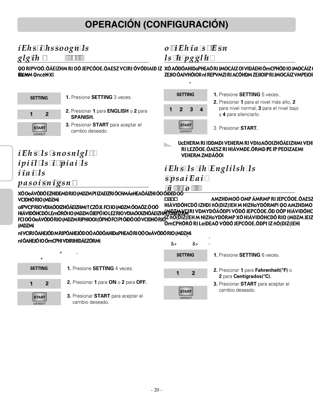 LG Electronics LRE30955ST owner manual Cómo Ajustar EL Volumen DE LOS Pitidos, Ajuste DE LAS Unidades DE Temperatura 