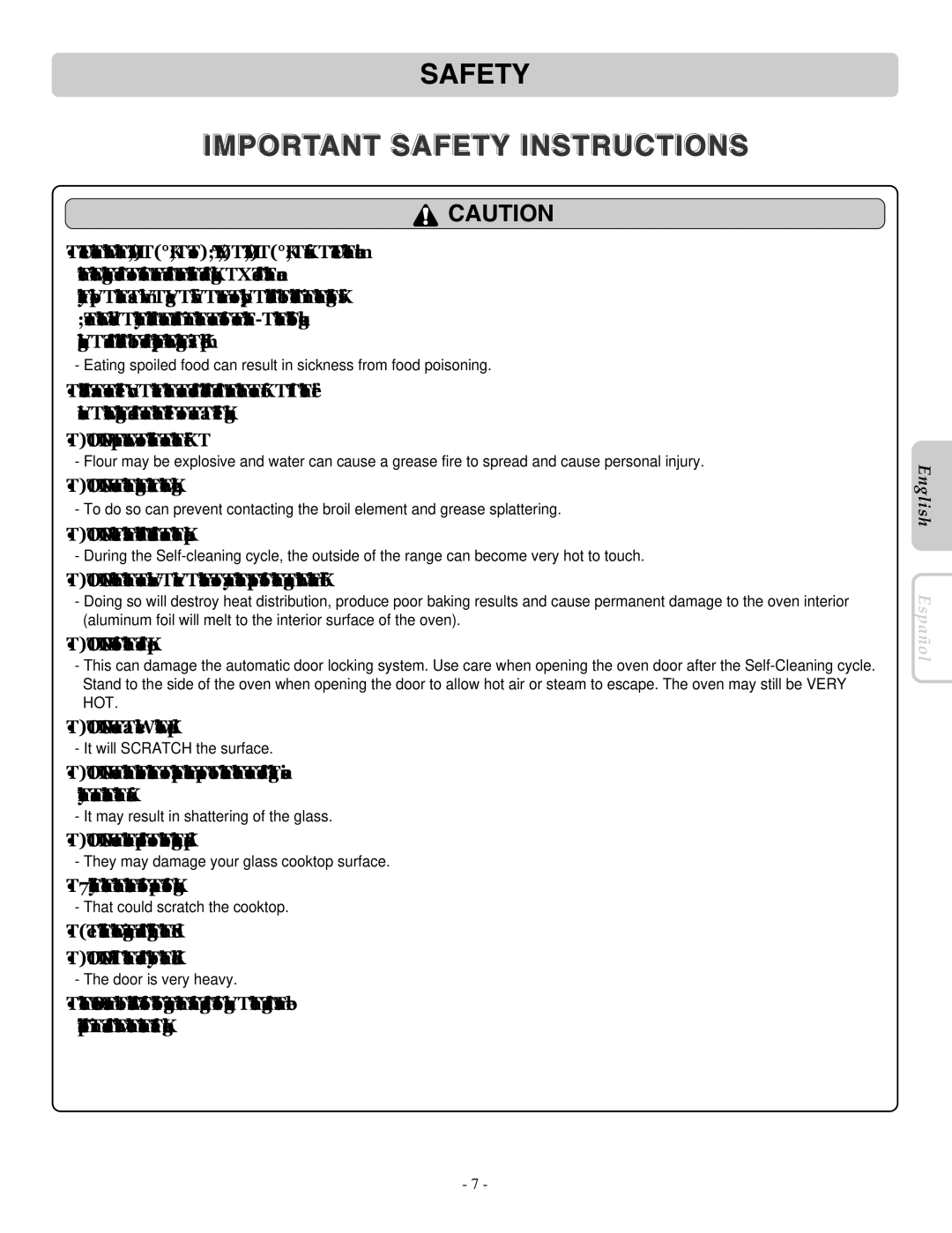 LG Electronics LRE30955ST owner manual Do not use the roasting rack when boiling, Do not force the door open 