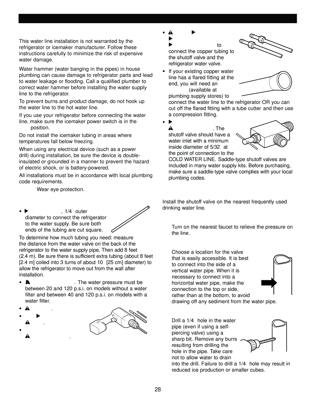 LG Electronics LRFD25850, LRFD21855 manual Connecting the Water Line 